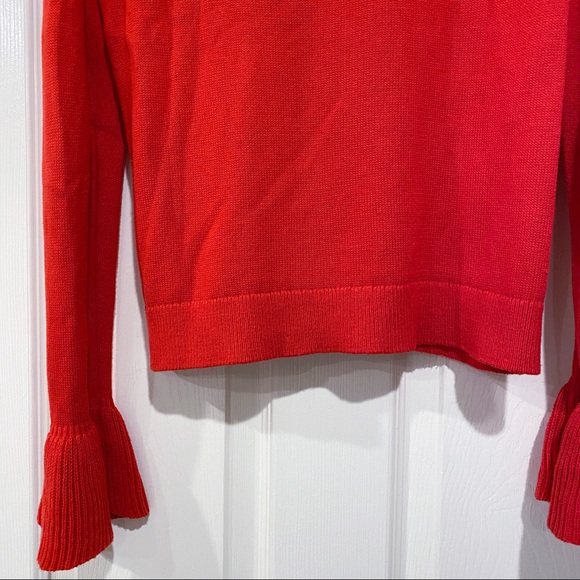 Red J Crew Flare Wrist Knit Sweater - Picture 2 of 5